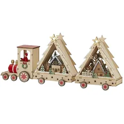 HOME STORY LED Holz Eisenbahn , holzfarben , Holz, Kunststoff , Maße (cm): B: 54 H: 21,5