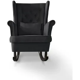 beautysofa SCHAUKELSTUHL Fabio schwarz mit Wenge Beinen