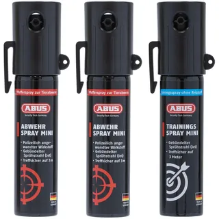 ABUS Abwehrspray SDS80 Mini zur Tierabwehr – hochwirksames Pfefferspray zur Selbstverteidigung bei Tierangriffen – mit Jet-Sprühstrahl für bis zu 3 m Reichweite – für kleine Hand- und Jackentaschen