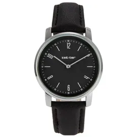 ZEIT-BAR Funk-Armbanduhr Damen, Metallgehäuse, Leder-Uhrband
