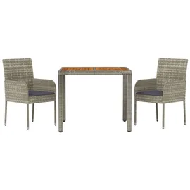 vidaXL Garten-Essgruppe 3-tlg. Grau