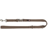 TRIXIE Premium adjustable leash double L–XL: 2.00 m/25 mm hazelnut