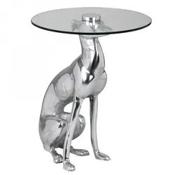 KADIMA DESIGN Design Deko Beistelltisch Figur DOG aus Aluminium Farbe
