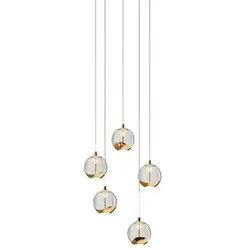 Lucande - Hayley 5 Pendelleuchte Clear/Gold