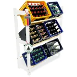 Coemo Regal THORE Weiß Getränkekistenregal Obst-, und Gemüsestiegen LxBxH: 92x31x108 cm