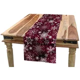 ABAKUHAUS Schneeflocke Tischläufer, Weihnachten, Esszimmer Küche Rechteckiger Dekorativer Tischläufer, 40 x 300 cm, Kastanienbraun Weiß
