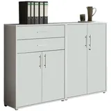 moebel-dich-auf Aktenschrank OFFICE EDITION (Set 12, abschließbar mit Metallgriffen) Made in Germany grau