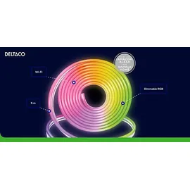 deltaco Neon LED-Streifen 5m 5W RGB 500 cm