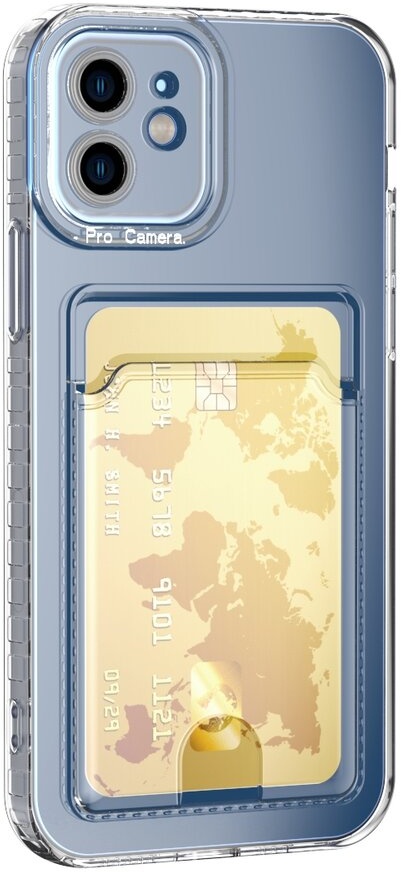Schutzhülle für iPhone 12 Mini Kamera Case Handyhülle Cover Tasche Transparent Smartphone Bumper (Kartensteckplatz-Kreditkarte-Geldscheine)