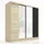 A&J MöbelLand Schiebetürenschrank DUO 200 x 215 x 59,5 cm Weiß/Schwarz