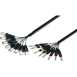 Adam Hall 3 Star Series 3 m 8 x XLR-Kabel männlich auf 8 x 6,3-mm-Klinkenstecker