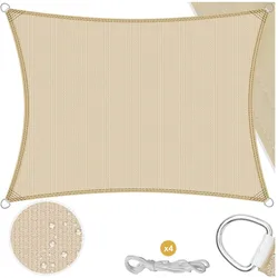 KESSER® Sonnensegel Sonnenschutz Windschutz   HDPE Gewebe   wasserabweisend & windabweisend   5-Fach quer vernäht robust & stabil Schattenspender Garten Balkon Terrasse