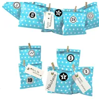 Frau WUNDERVoll® DIY Adventskalender zum Befüllen Bescherung, Papiertueten flach