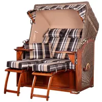 Bene living Strandkorb-Set - 2-Sitzer - Schaalsee Mahagoni -