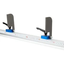 SCHMIDT systemprofile Längenanschlag C 2m Aluminium-Profil Säge-Anschlag 1m-1m Mitte Maßband Stahl 2x Ablängklappe