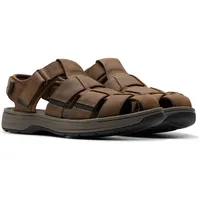 Sandale CLARKS "Saltway Cove" Gr. 41, braun (dark brown lea) Herren Schuhe Sommerschuh, Klettschuh, Freizeitsandale, mit Klettverschluss