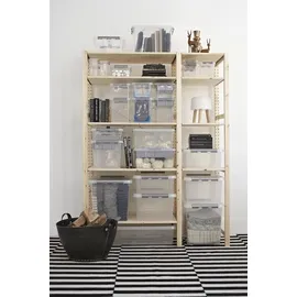SUNWARE Q-Line Aufbewahrungsbox 50 x 40 x 18 cm 3-tlg. transparent/silber