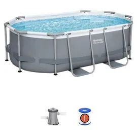 BESTWAY Steel Pro Max Pool oval Set 305 x 200 x 84 cm inkl. Filterpumpe (3-tlg.)