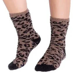 PJ Salvage Fun Print Cozy Socks Leopard Polyester One Size