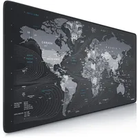 CSL TITANWOLF XXL Speed Gaming Mauspad - 900 x 400mm - XXL Mousepad - Tischunterlage Large Size - verbessert Präzision und Geschwindigkeit - rutschfest - Design Weltkarte Wolfskopf