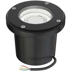 ledscom.de Bodeneinbauleuchte BOFU für außen, IP67, schwenkbar, schwarz, rund, 150mm Ø, inkl. GU10 LED 450lm weiß