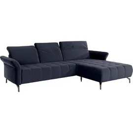 Home Affaire Ecksofa HOME AFFAIRE "Fresh L-Form", blau (navy), B:281cm H:79cm T:185cm, 100% Polyester, Sofas, Ecksofa, Federkern, wahlweise Kopfteilverstellung und motorischer Vorziehsitz