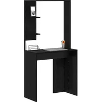 VidaXL Schwarzer Eichen Computertisch Schwarze Eiche Massivholz, MDF