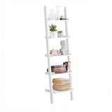 SoBuy Leiterregal FRG17, Standregal Bücherregal Badregal Wandregal mit 5 Ebenen weiß 56 cm x 189 cm x 32.5 cm