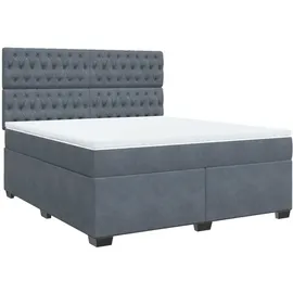 vidaXL Boxspringbett 180 x 200 cm Dunkelgrau