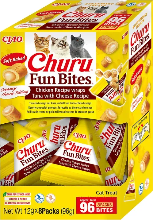 INABA Fun Bites Katzenfutter Huhn-Wraps Thunfisch mit Käse