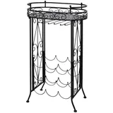 vidaXL Weinregal 9 Flaschen Metall Schwarz