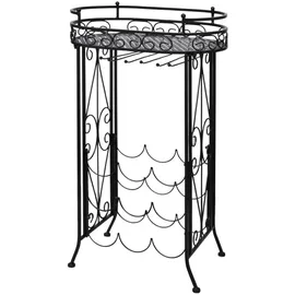 vidaXL Weinregal 9 Flaschen Metall Schwarz