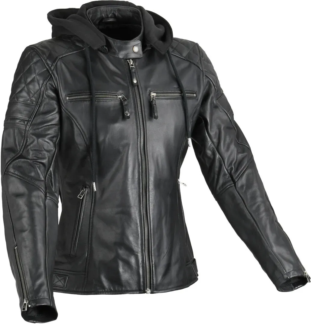 DIFI Jolene 2 Dames Motorfiets Leren Jas, zwart, 5XL Voorvrouw