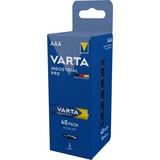 Varta Batterien AAA, 40 Stück, Industrial Pro, Alkaline Batterie, 1,5V, Vorratspack, Made in Germany Tray-Vorratspack