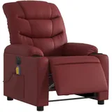 vidaXL Massagesessel Ilar Kunstleder 147 x 80,5 x 0 cm Weinrot mit Fernbedienung