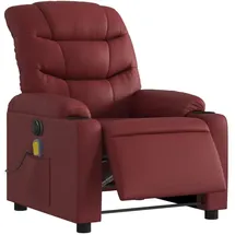 vidaXL Massagesessel Ilar Kunstleder 147 x 80,5 x 0 cm Weinrot mit Fernbedienung