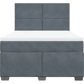 vidaXL Boxspringbett 140 x 200 cm Dunkelgrau