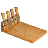 KESPER Käseschneidebrett mit Besteck 4-tlg. Bambus