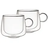 Villeroy & Boch Artesano Hot&Cold Beverages Cappuccino-Glas, Gläser Set 2tlg., doppelwandige Gläser für Kalt- und Heißgetränke, 250 ml, Borosilikatglas, spülmaschinenfest, mikrowellensicher