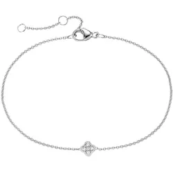 Luigi Merano Armband Mittelteil Blüte, mit funkelnden Brillanten, Gold 585 Armbänder & Armreife   Silber 