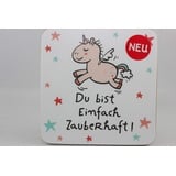 Sheepworld - 45662 - Untersetzer, Einhorn, Du bist einfach zauberhaft, Kork, 9,5cm x 9,5cm