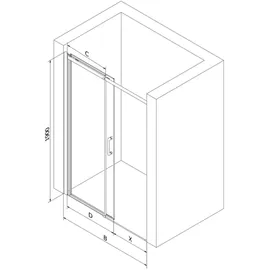 Mexen Omega Duschtür 130 x 190 cm 825-130-000-01-00