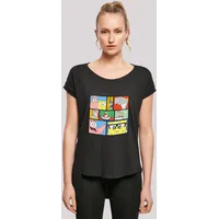 F4NT4STIC Long Cut T-Shirt 'Spongebob Schwammkopf Collage' in schwarz
