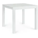 Gartenesstisch Cliv Aluminium, modern ausziehbar, Weiß, für 4–6 Personen, 80–160x80 cm