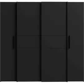 Forte Schiebetürenschrank Kalixtus 200,1 x 190,5 x 61,6 cm Schwarz