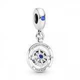 Pandora Anhänger "Kompass" Silber, Kristall blau 790099C01