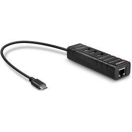 Lindy USB 3.1 Hub & Gigabit Ethernet Adapt. 3 Port USB 3.2 Gen 1-Hub (USB 3.0) Schwarz