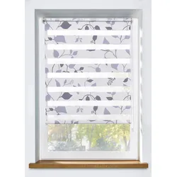 bonprix Doppelrollo mit Ranken, grau, 130x90 cm