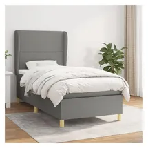 vidaXL Boxspringbett 100 x 200 cm Dunkelgrau