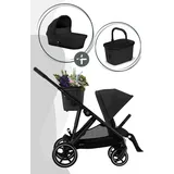 cybex retail gmbh Cybex Gazelle S Kinderwagen inkl. Cot S Babywanne / Kombikinderwagen, Farbe:Moon Black / Black